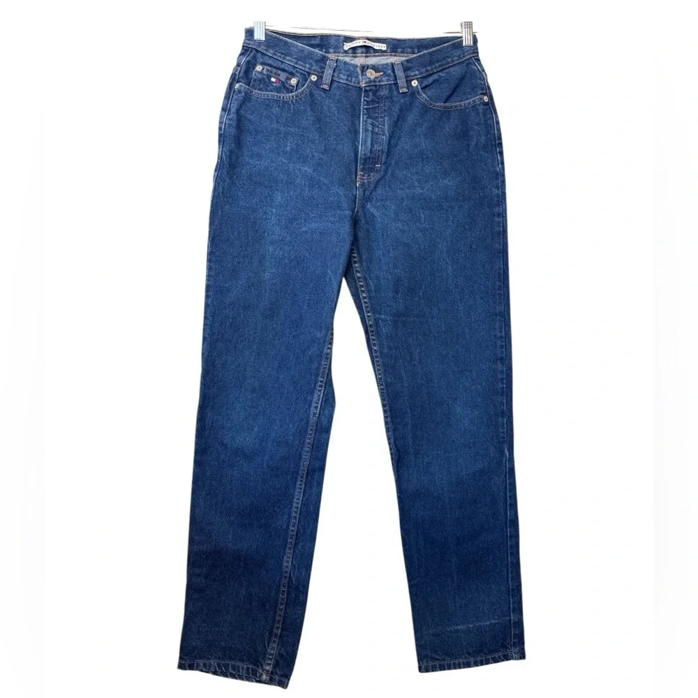 Tommy Hilfiger Vintage Women's Straight Blue Dark Denim Jean size 12 - Picture 3 of 12